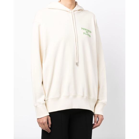 Stella McCartney Other - Stella McCartney Cream Powered by Plants Slogan Print Hoodie Sweatshirt Size XL
